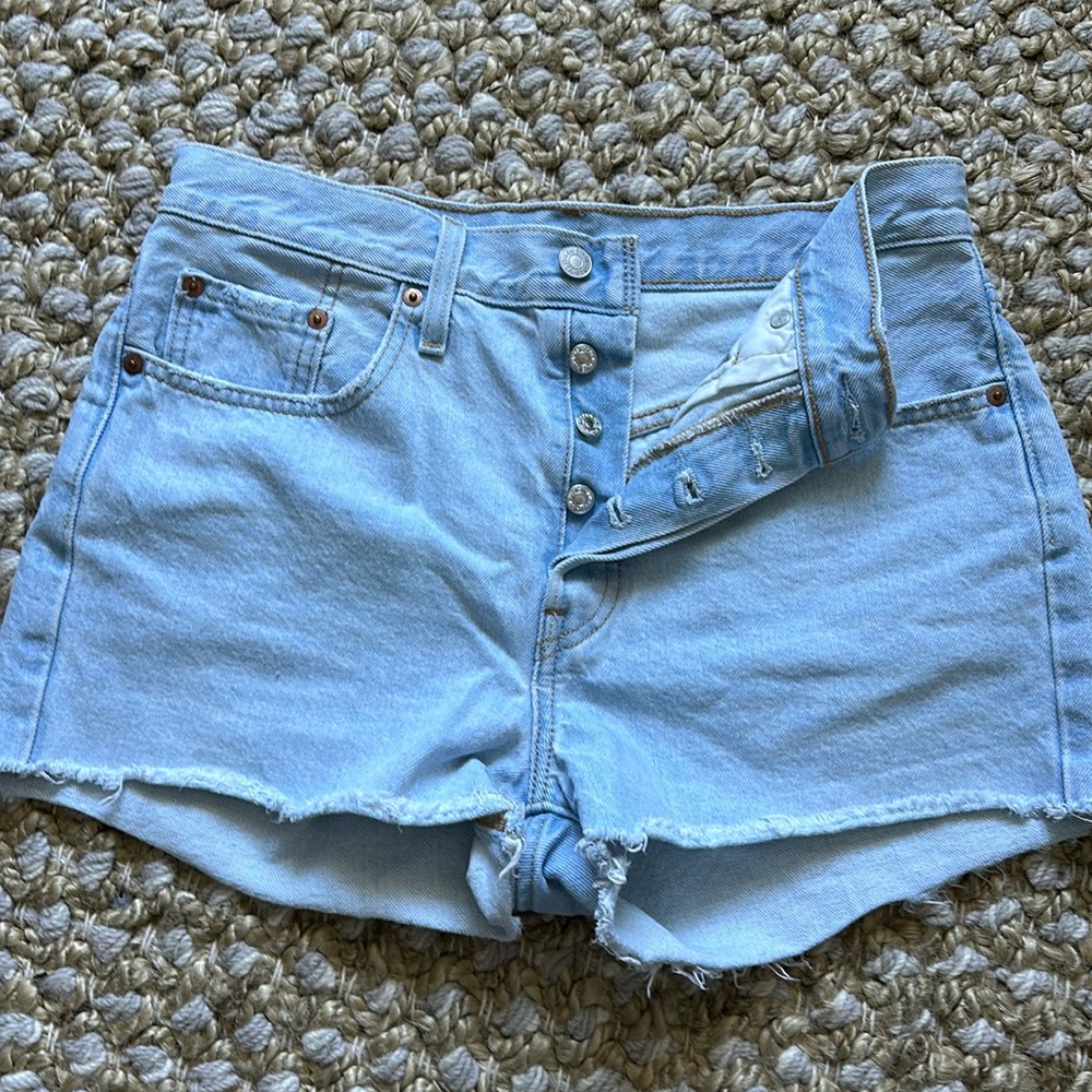 Levi 501 light wash Jean shorts